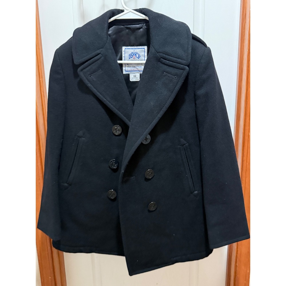 DSCP US Navy Women 100% Wool Pea Coat Black Sterlingwear of Boston 10R Military